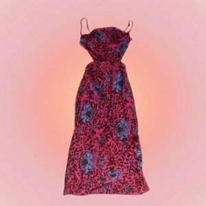 hot pink midi cutout dress 💐✨